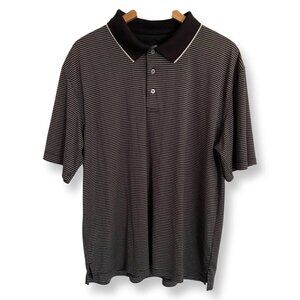 Champions Tour Golf Shirt Men’s Size XL Polo Black & White Striped Short Sleeve